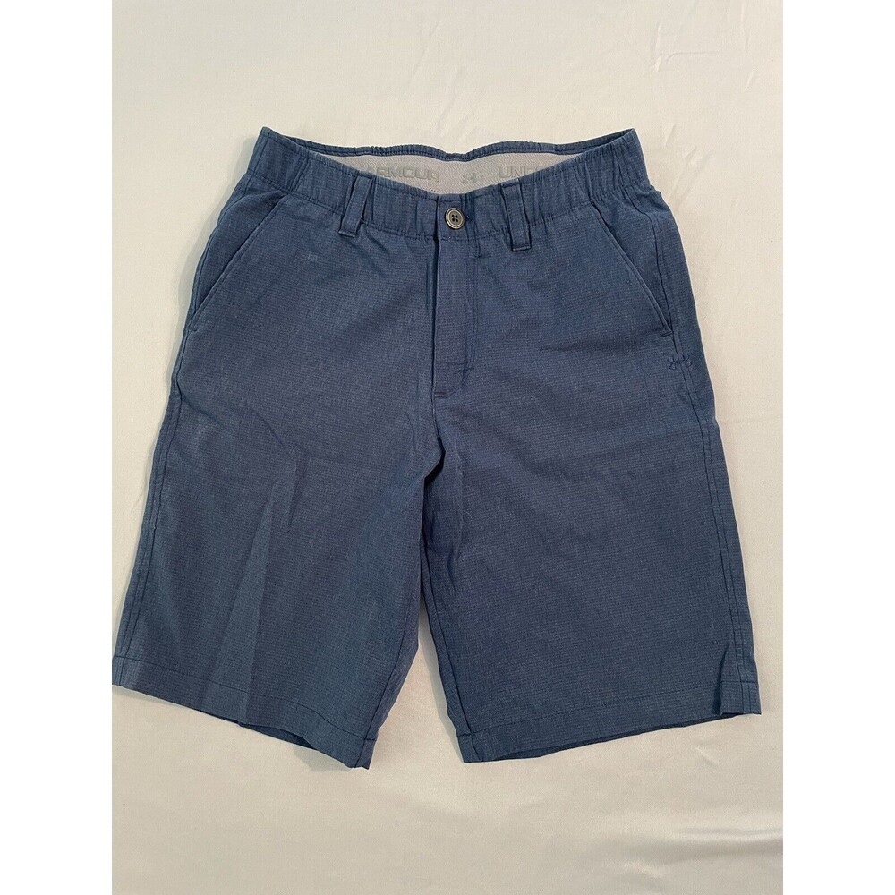 Under Armor Shorts Men Size 30 Blue Flat Front Chino (Actual 28”)